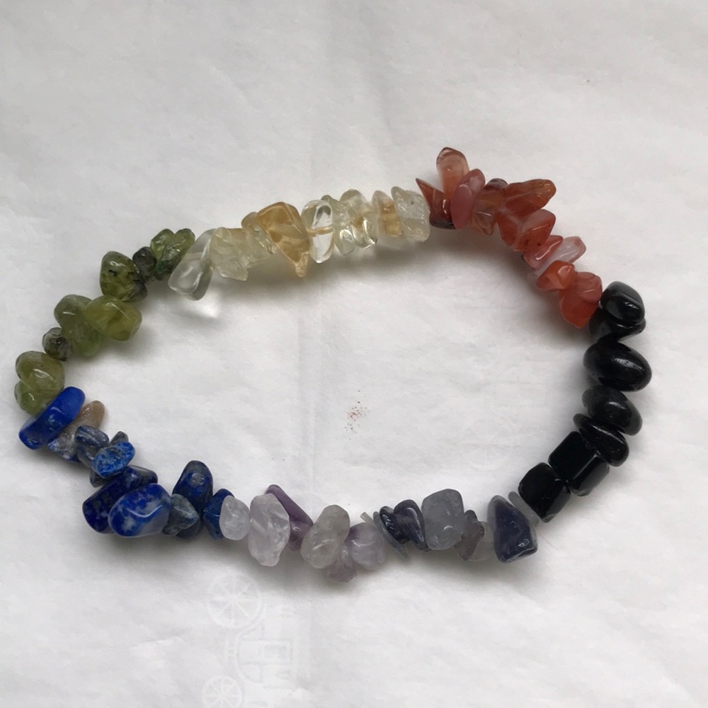 Natural Chip gemstone chakra bracelet
